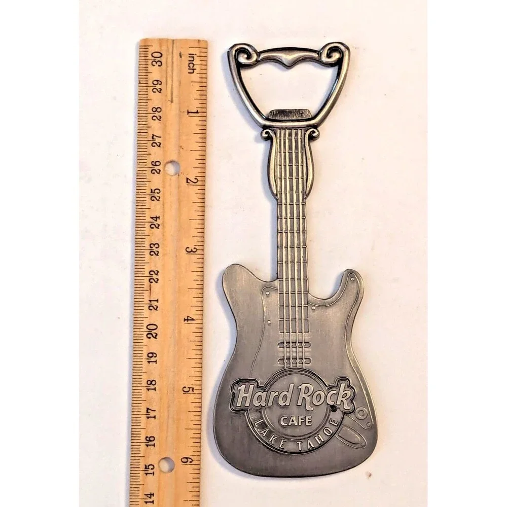 Hard Rock Cafe Lake Tahoe Bottle Opener Silver Pewter Metal 6 inch Rare Gift NEW